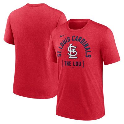 Nike Heather Red St. Louis Cardinals Swing Big Tri-blend T-shirt In Heather Red