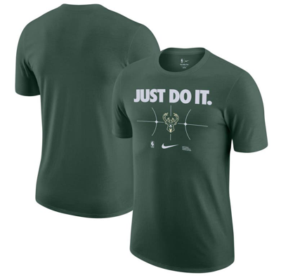 Nike Hunter Green Milwaukee Bucks Just Do It T-shirt