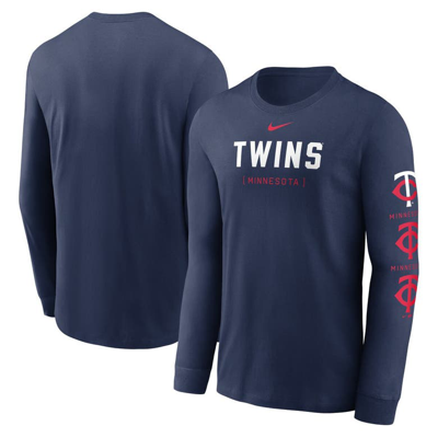 Nike Navy Minnesota Twins Repeater Long Sleeve T-shirt In Blue