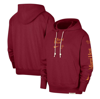 NIKE NIKE RED MIAMI HEAT AUTHENTIC PERFORMANCE PULLOVER HOODIE