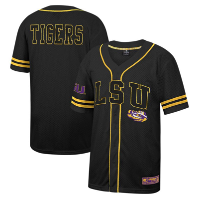 Colosseum Black Lsu Tigers Free Spirited Mesh Button-up Baseball Jersey