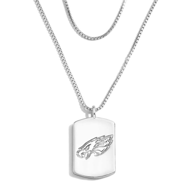 Wear By Erin Andrews X Baublebar Philadelphia Eagles Silver Dog Tag Necklace In Metallic