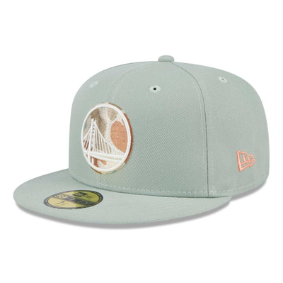 New Era Green Golden State Warriors Springtime Camo 59fifty Fitted Hat