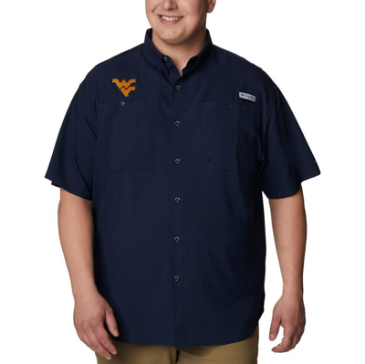 Columbia Navy West Virginia Mountaineers Big & Tall Tamiami Omni-shade Button-down Shirt