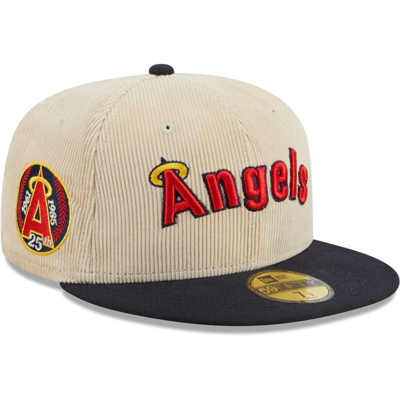 New Era White California Angels Cooperstown Collection Corduroy Classic 59fifty Fitted Hat