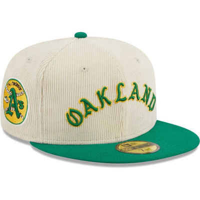 New Era White Oakland Athletics  Corduroy Classic 59fifty Fitted Hat