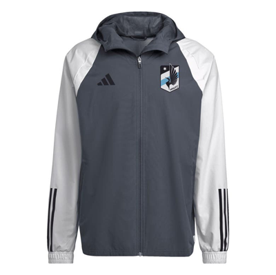Adidas Originals Adidas Gray Minnesota United Fc 2024 All-weather Raglan Full-zip Jacket