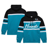 MITCHELL & NESS MITCHELL & NESS TEAL/BLACK CHARLOTTE HORNETS HEAD COACH PULLOVER HOODIE