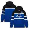 MITCHELL & NESS MITCHELL & NESS BLUE/BLACK ORLANDO MAGIC HEAD COACH PULLOVER HOODIE