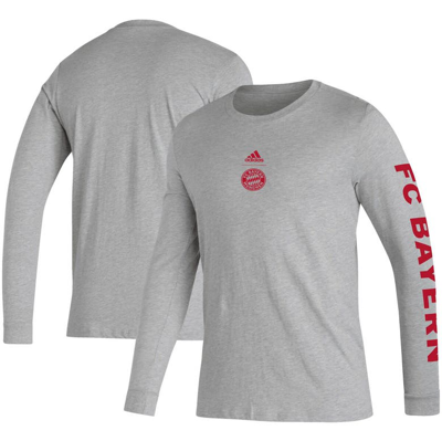 Adidas Originals Adidas Heather Gray Bayern Munich Team Crest Long Sleeve T-shirt