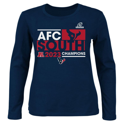 Fanatics Branded Navy Houston Texans 2023 Afc South Division Champions Plus Size Conquer Long Sleeve