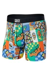 Saxx Let The Sun Shine In Boxer Brief Vibe In Patterned Green