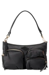 Mz Wallace Petite Chelsea Nylon Shoulder Bag In Black