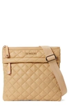 Mz Wallace Metro Flat Quilted Nylon Crossbody Bag In Brown