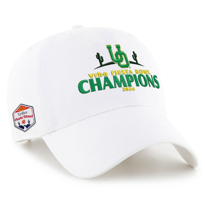 47 '  White Oregon Ducks 2024 Fiesta Bowl Champions Clean Up Adjustable Hat In Green