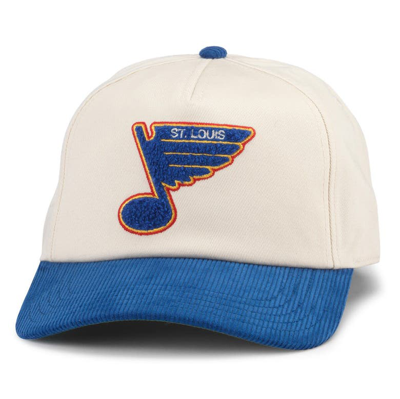 American Needle Men's  White, Blue St. Louis Blues Burnett Adjustable Hat In White,blue