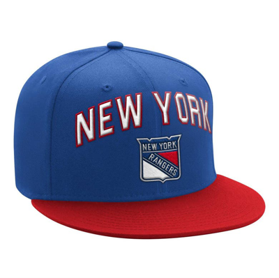 Starter Men's Blue/red New York Rangers Arch Logo Two-tone Snapback Hat In Blue Red