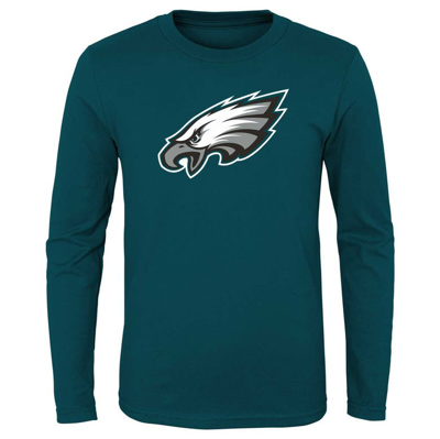 Outerstuff Kids' Youth Midnight Green Philadelphia Eagles Primary Logo Long Sleeve T-shirt
