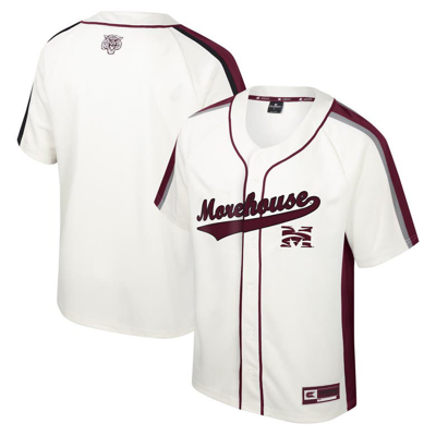 Colosseum Cream Morehouse Maroon Tigers Ruth Button-up Baseball Jersey
