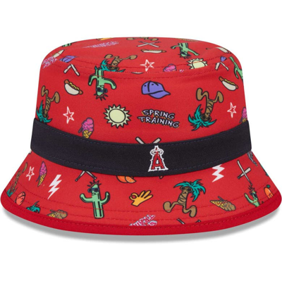 New Era Kids' Toddler  Red Los Angeles Angels Spring Training Icon Bucket Hat