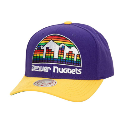 Mitchell & Ness Men's  Purple, Gold Denver Nuggets Soul Xl Logo Pro Crown Snapback Hat In Purple,gold
