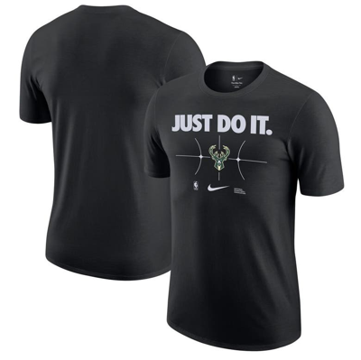 Nike Men's  Black Milwaukee Bucks Just Do It T-shirt