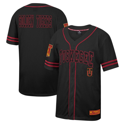 Colosseum Black Tuskegee Golden Tigers Free Spirited Mesh Button-up Baseball Jersey