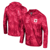 Colosseum Crimson Indiana Hoosiers Palms Printed Lightweight Quarter-zip Hooded Top In Crimson