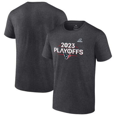Fanatics Men's  Heather Charcoal New England Patriots 2021 Nfl Playoffs Bound Lights Action T-shirt