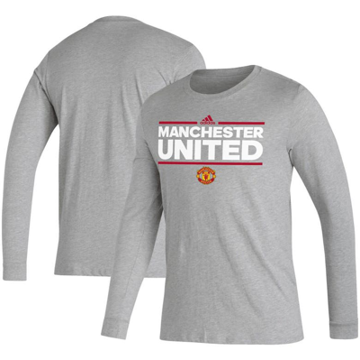 Adidas Originals Men's Adidas Heather Gray Manchester United Dassler Long Sleeve T-shirt