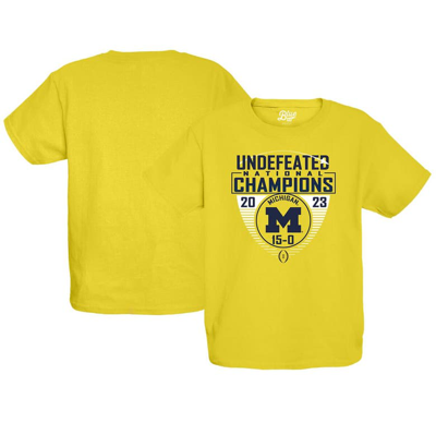 Blue 84 Kids' Youth   Maize Michigan Wolverines College Football Playoff 2023 National Champions Draft Pick