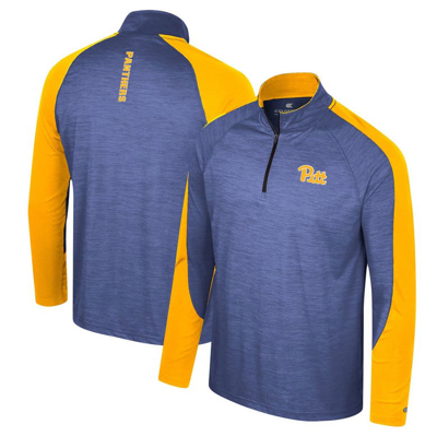 Colosseum Royal Pitt Panthers Langmore Raglan Quarter-zip Top In Blue