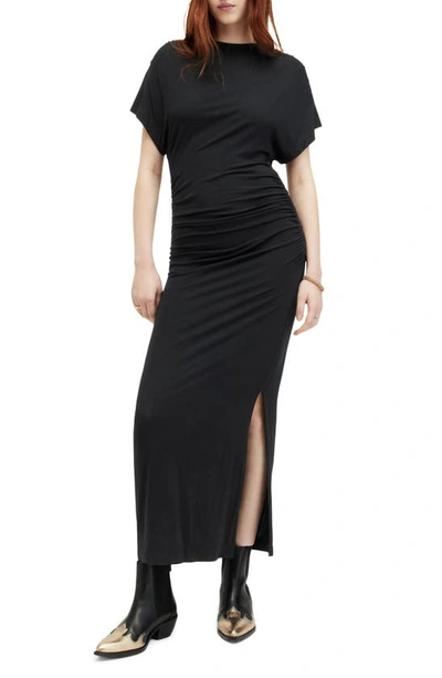 Allsaints Natalie Stretch Modal Maxi Dress In Black