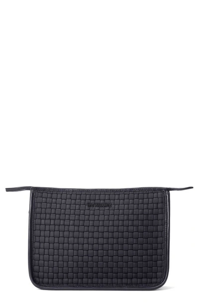 Mz Wallace Micro Woven Nylon Clutch Bag In Black/matte Black