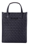 Mz Wallace Micro Woven Nylon Box Tote In Black Woven