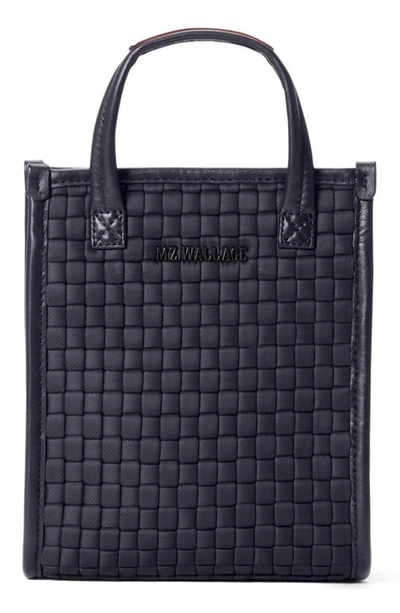 Mz Wallace Micro Woven Nylon Box Tote In Black Woven