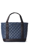 Mz Wallace Empire Small Quilted Tote Bag In Navy And Black
