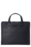 Mz Wallace Medium Woven Nylon Box Tote In Black