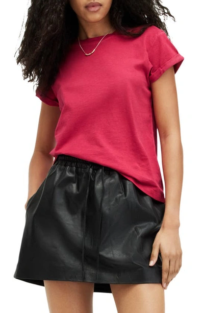 Allsaints Anna Cotton T-shirt In Berry Pink