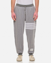 THOM BROWNE CHECK 4 BAR COTTON SWEATPANTS