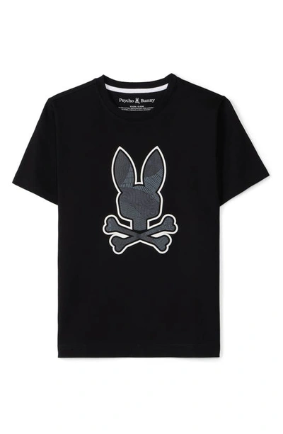 Psycho Bunny Kids' Lenox Graphic T-shirt In Black