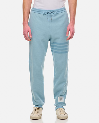 Thom Browne 4-bar Cotton Jersey Sweatpants In Sky Blue