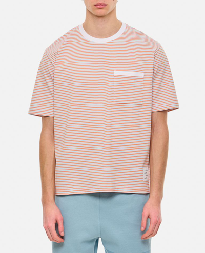 Thom Browne Oversized Cotton Pocket T-shirt In Orange