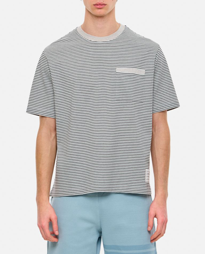 Thom Browne Oversized Cotton Pocket T-shirt In Grey