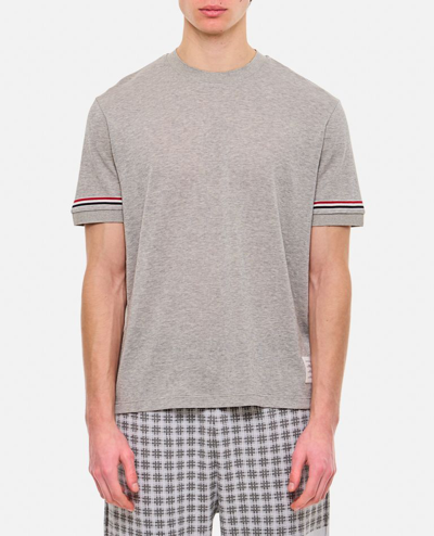 Thom Browne Ribbed Cuff T-shirt In Grey