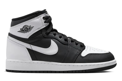 Pre-owned Jordan 1 Retro High Og Black White (gs) In Black/white/white