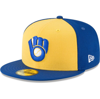 NEW ERA NEW ERA YELLOW MILWAUKEE BREWERS COOPERSTOWN COLLECTION WOOL 59FIFTY FITTED HAT