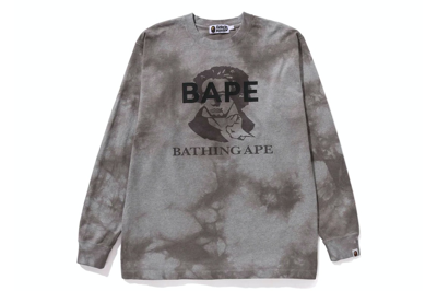 Pre-owned Bape Tie Dye Bathing Ape L/s Tee Gray