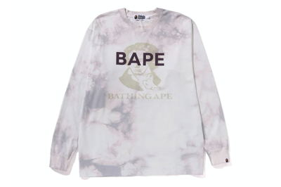 Pre-owned Bape Tie Dye Bathing Ape L/s Tee White