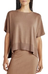 Splendid Veronica Short-sleeve Tunic Sweater In Macchiato